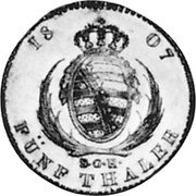 Germany 5 Thaler (August d'Or) 1807 SGH KM# 1054 Saxony-Albertine / Kingdom / Regular Coinage coin reverse