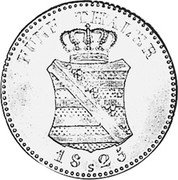 Germany 5 Thaler (August d'Or) 1825 S KM# 1102 Saxony-Albertine / Kingdom / Regular Coinage coin reverse