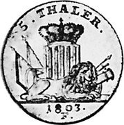 Germany 5 Thaler (Friedrich d’Or) 1803 F KM# 557 Hesse-Cassel / Electorate / Regular Coinage coin reverse