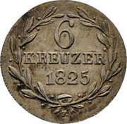 Germany 6 Kreuzer 1825 KM# 46.2 United Nassau / Duchy / Standard Coinage coin reverse Germany 6 Kreuzer 1825 KM# 46.2 United Nassau / Duchy / Standard Coinage coin reverse