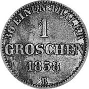 Germany Groschen 1858 B KM# 193 Oldenburg / Grand Duchy coin reverse