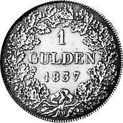 Germany Gulden 1837 KM# 304 Hesse-Darmstadt / Grand Duchy coin reverse Germany Gulden 1837 KM# 304 Hesse-Darmstadt / Grand Duchy coin reverse