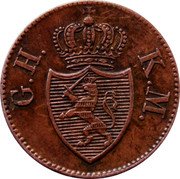 Germany Heller 1847 KM# 302 Hesse-Darmstadt / Grand Duchy coin obverse