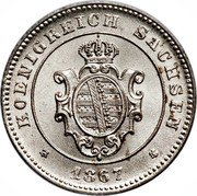 Germany Neugroschen (10 Pfennig) 1867 B KM# 1219 Saxony-Albertine / Kingdom / Regular Coinage coin obverse Germany Neugroschen (10 Pfennig) 1867 B KM# 1219 Saxony-Albertine / Kingdom / Regular Coinage coin obverse