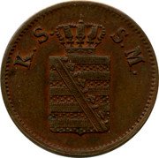Germany Pfennig 1850 F KM# 1155 Saxony-Albertine / Kingdom / Regular Coinage coin obverse