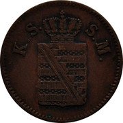 Germany Pfennig 1856 F KM# 1184 Saxony-Albertine / Kingdom / Regular Coinage coin obverse