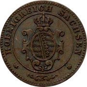 Germany Pfennig 1862 B KM# 1216 Saxony-Albertine / Kingdom / Regular Coinage coin obverse