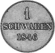 Germany Schwaren (3 Light Pfennig) 1846 KM# 174 Oldenburg / Grand Duchy coin reverse