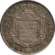 Germany Thaler 1841 G KM# 1148 Saxony-Albertine / Kingdom / Regular Coinage coin reverse Germany Thaler 1841 G KM# 1148 Saxony-Albertine / Kingdom / Regular Coinage coin reverse