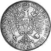 Germany Thaler 1861 A KM# 489 Kingdom / Regular Coinage coin reverse