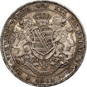 Germany Thaler 1863 B KM# 1214 Saxony-Albertine / Kingdom / Regular Coinage coin reverse