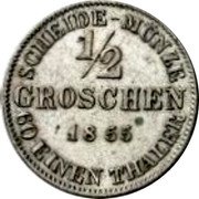 Germany 1/2 Groschen 1855 F KM# 119 Saxe-Coburg-Gotha / Duchy / Regular Coinage coin reverse