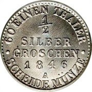 Germany 1/2 Silbergroschen 1846 A KM# 144 Schwarzburg-Sondershausen / Principality / Regular Coinage coin reverse