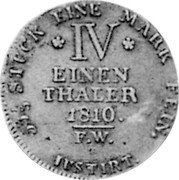 Germany 1/4 Thaler 1810 FW KM# 59 Waldeck-Pyrmont / Principality / Regular Coinage coin reverse Germany 1/4 Thaler 1810 FW KM# 59 Waldeck-Pyrmont / Principality / Regular Coinage coin reverse