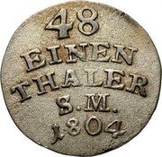 Germany 1/48 Thaler 1804 KM# 147 Saxe-Weimar-Eisenach / Duchy / Regular Coinage coin reverse Germany 1/48 Thaler 1804 KM# 147 Saxe-Weimar-Eisenach / Duchy / Regular Coinage coin reverse