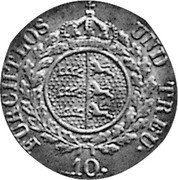 Germany 10 Kreuzer 1823 KM# 545 Württemberg / Kingdom / Regular Coinage coin reverse