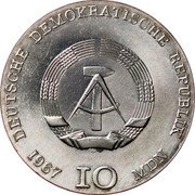 Germany 10 Mark 1967 Proof KM# 17.1 Democratic Republic / Standard Coinage coin obverse