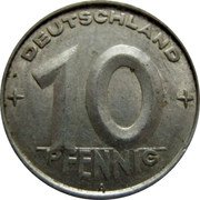 Germany 10 Pfennig 1950 A KM# 3 Democratic Republic / Standard Coinage coin obverse Germany 10 Pfennig 1950 A KM# 3 Democratic Republic / Standard Coinage coin obverse