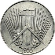 Germany 10 Pfennig 1953 A KM# 7 Democratic Republic / Standard Coinage coin reverse Germany 10 Pfennig 1953 A KM# 7 Democratic Republic / Standard Coinage coin reverse