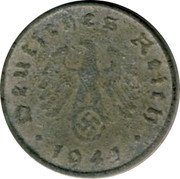 Germany 10 Reichspfennig 1941 G KM# 101 Third Reich / Standard Coinage coin obverse Germany 10 Reichspfennig 1941 G KM# 101 Third Reich / Standard Coinage coin obverse
