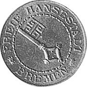 Germany 10 Verrechnungs-Pfennig 1924 KM# Tn3 Bremen / Free City / Token Coinage coin obverse Germany 10 Verrechnungs-Pfennig 1924 KM# Tn3 Bremen / Free City / Token Coinage coin obverse