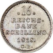 Germany 16 Reichsbank Schilling 1818 CB KM# 154 Schleswig-Holstein / Duchy / Standard Coinage coin reverse