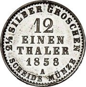 Germany 2-1/2 Silbergroschen 1858 KM# 45 Schaumburg-Lippe / Principality coin reverse