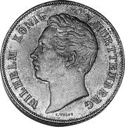 Germany 2 Gulden 1845 KM# 595 Württemberg / Kingdom / Regular Coinage coin obverse