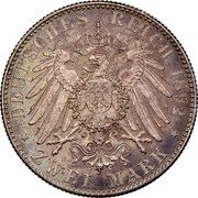 Germany 2 Mark 1892 F KM# 631 Württemberg / Kingdom / Reform Coinage coin reverse Germany 2 Mark 1892 F KM# 631 Württemberg / Kingdom / Reform Coinage coin reverse