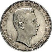 Germany 2 Mark 1901 A KM# 330 Mecklenburg-Schwerin / Grand Duchy / Reform Coinage coin obverse