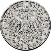 Germany 2 Mark 1901 A KM# 215 Saxe-Weimar-Eisenach / Grand Duchy / Reform Coinage coin reverse