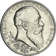 Germany 2 Mark 1902 KM# 271 Baden / Grand Duchy / Reform Coinage coin obverse