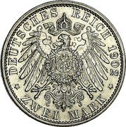 Germany 2 Mark 1902 KM# 271 Baden / Grand Duchy / Reform Coinage coin reverse