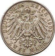 Germany 2 Mark 1903 E KM# 1257 Saxony-Albertine / Kingdom / Reform Coinage coin reverse