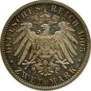 Germany 2 Mark 1905 A KM# 212 Lübeck / Free City / Reform Coinage coin reverse