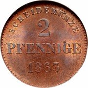 Germany 2 Pfennig 1863 KM# 171 Saxe-Meiningen / Duchy / Regular Coinage coin reverse