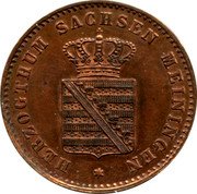 Germany 2 Pfennig 1868 KM# 174 Saxe-Meiningen / Duchy / Regular Coinage coin obverse