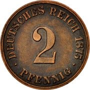 Germany 2 Pfennig 1875 C KM# 2 Standard Coinage coin obverse