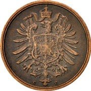 Germany 2 Pfennig 1875 C KM# 2 Standard Coinage coin reverse