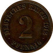 Germany 2 Pfennig 1912 A KM# 16 Standard Coinage coin obverse