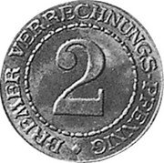 Germany 2 Verrechnungs-Pfennig 1924 KM# Tn1 Bremen / Free City / Token Coinage coin reverse