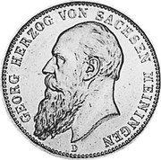 Germany 20 Mark 1889 D KM# 186 Saxe-Meiningen / Duchy / Reform Coinage coin obverse Germany 20 Mark 1889 D KM# 186 Saxe-Meiningen / Duchy / Reform Coinage coin obverse