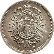 Germany 20 Pfennig 1876 D KM# 5 Standard Coinage coin reverse