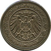 Germany 20 Pfennig 1892 E KM# 13 Standard Coinage coin reverse