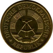 Germany 20 Pfennig 1990 A Issued Sets only, remainder unaccountable KM# 11 Democratic Republic / Standard Coinage coin obverse