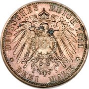 Germany 3 Mark 1911 A KM# 29 Anhalt-Dessau / Duchy / Reform Coinage coin reverse