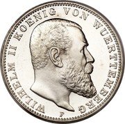 Germany 3 Mark 1911 F KM# 635 Württemberg / Kingdom / Reform Coinage coin obverse Germany 3 Mark 1911 F KM# 635 Württemberg / Kingdom / Reform Coinage coin obverse