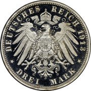 Germany 3 Mark 1913 D KM# 996 Bavaria / Kingdom / Reform Coinage coin reverse Germany 3 Mark 1913 D KM# 996 Bavaria / Kingdom / Reform Coinage coin reverse