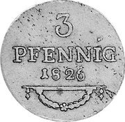 Germany 3 Pfennig 1826 KM# 133 Saxe-Coburg-Saalfeld / Duchy / Regular Coinage coin reverse