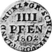 Germany 4 Pfennig 1802 KM# 28 Schaumburg-Lippe / Countship / Regular Coinage coin reverse
